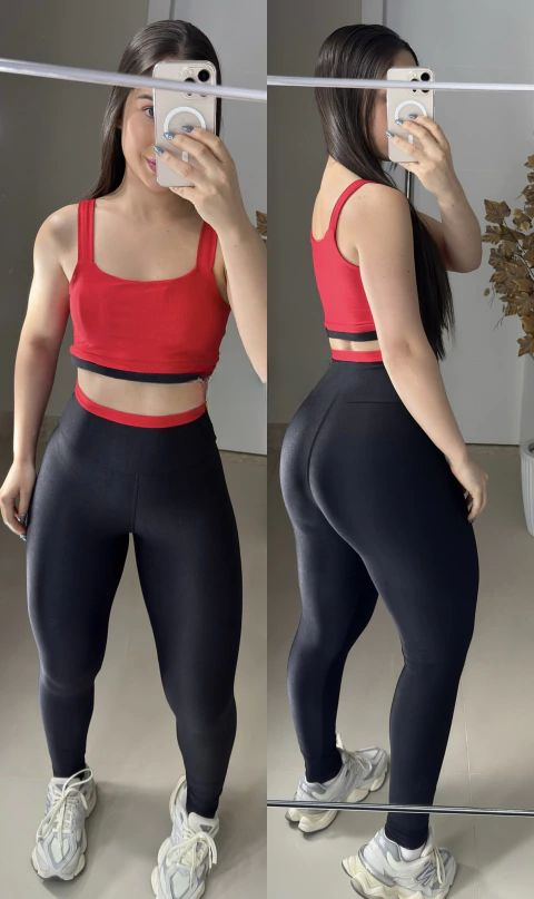 Conjunto Diana de legging poliamida aveludado bicolor