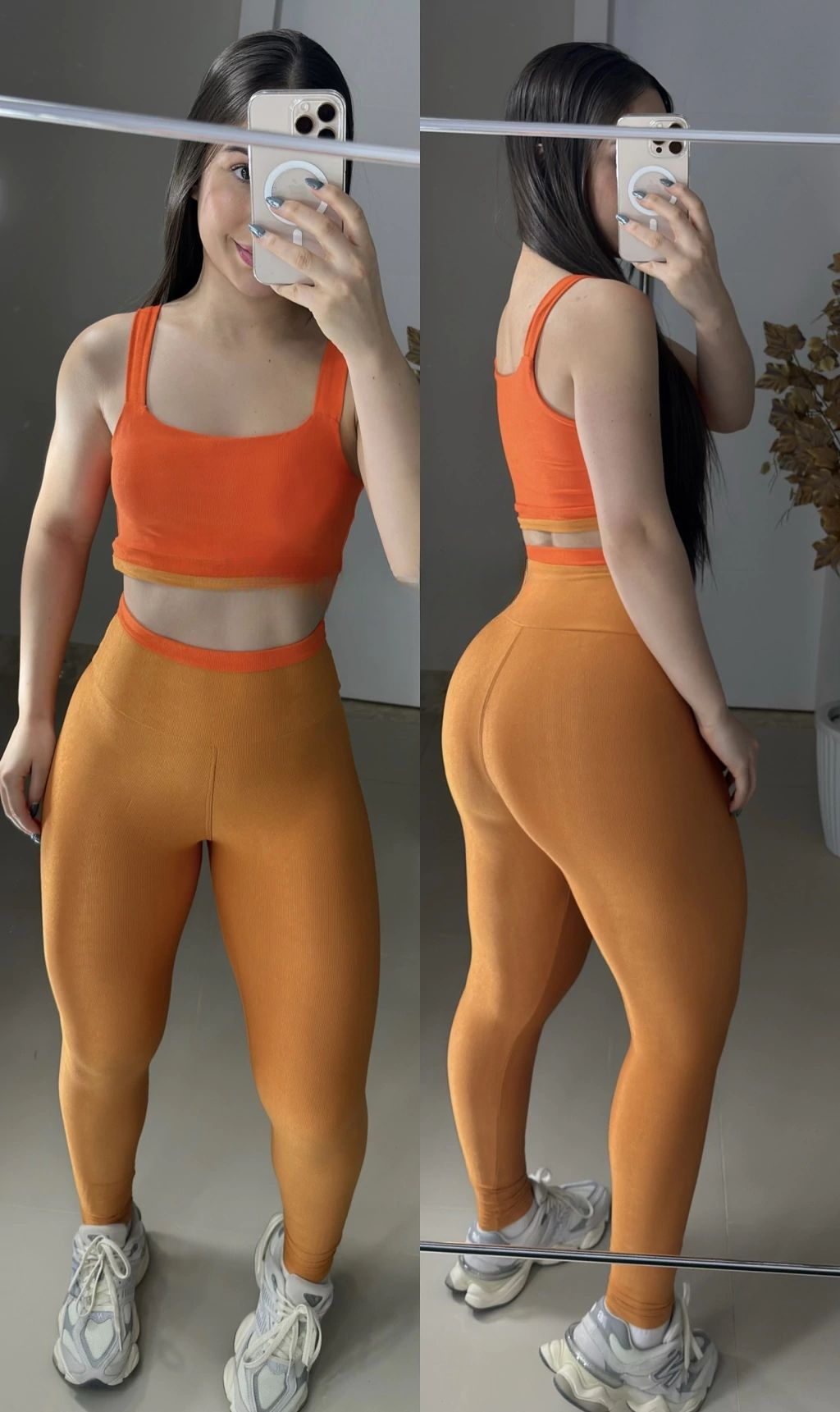 Conjunto Diana de legging poliamida aveludado bicolor